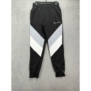 Champion Jogger Pants Mens Small Black Reverse Weave Logo Tapered Leg Drawstring